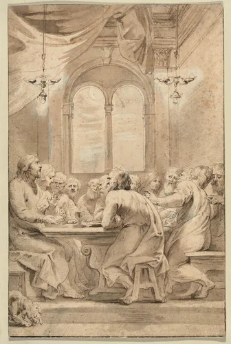 The Last Supper by Peter Paul Rubens, drawing, 1613-1614