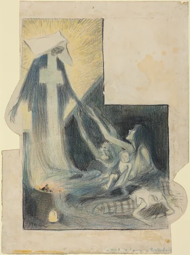 La mort des pauvres-Baudelaire by Théophile Alexandre Steinlen, drawing, 1894