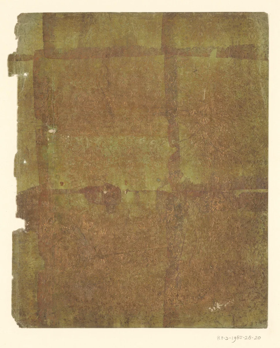 Blad met gestileerde bloemen en vruchten by anonymous, other, 1700-1850