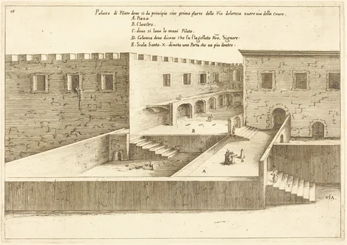 House of Pilate by Jacques Callot, print, 1619