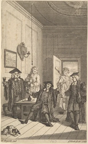 Frontispiece to "The Humours of Oxford" by Gerard Vandergucht, print, 1730