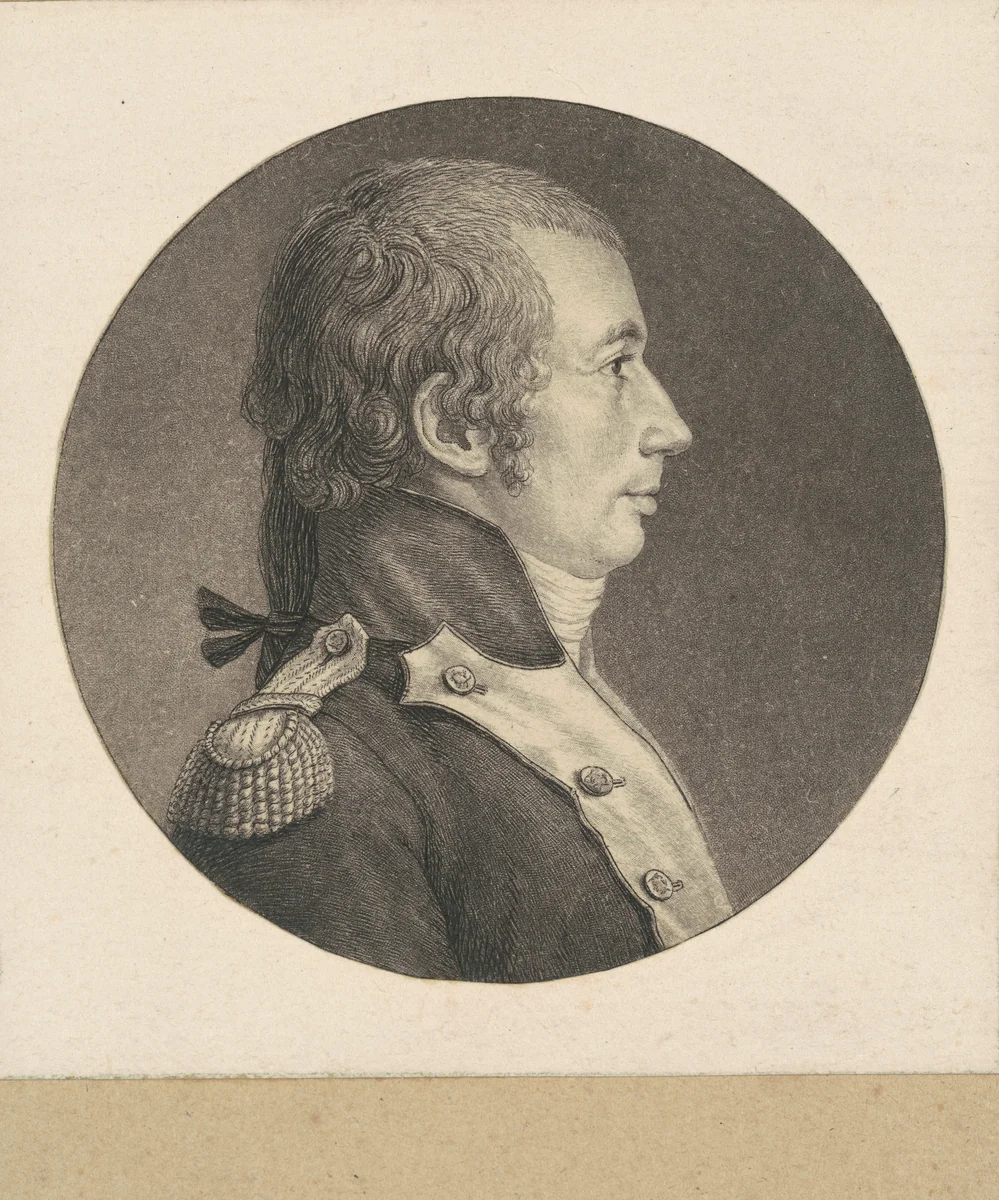 Unidentified Colonel of the French Infantry by Charles B. J. Févret de Saint-Mémin, print, 1797