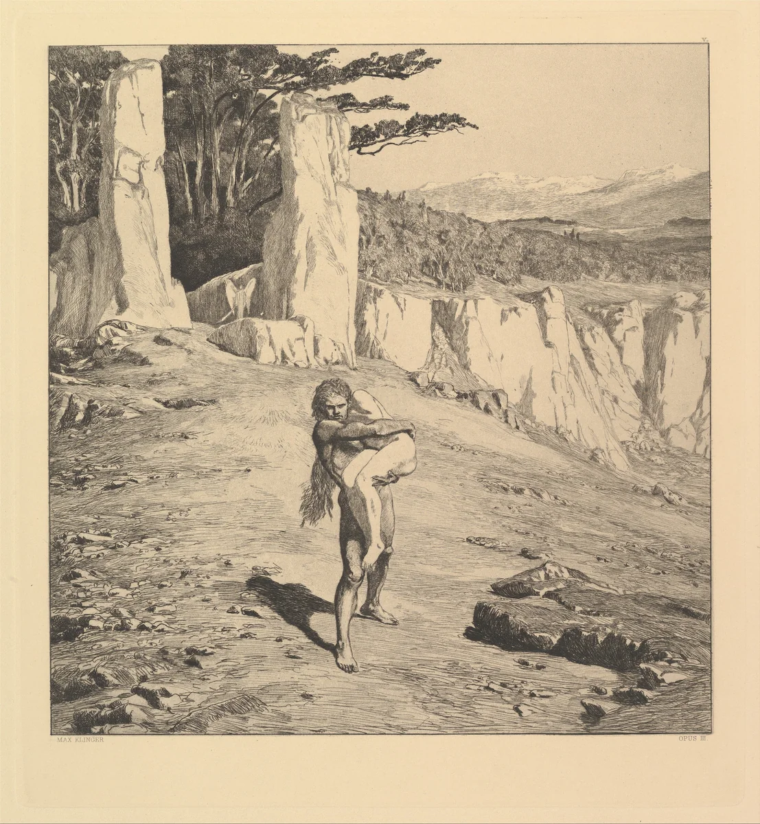 Adam from Eva und die Zukunft (Rad.-Werk III) by Max Klinger, print, 1898