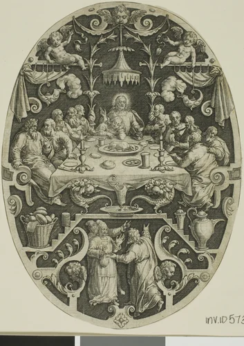 Last Supper, from Passion of Christ by Jan Sadeler, print, 1570-1600