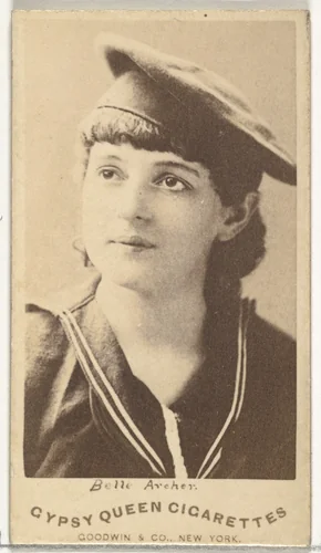 Belle Archer, from the Actors and Actresses series (N171) for Gypsy Queen Cigarettes by Goodwin & Company, photograph, 1886-1890