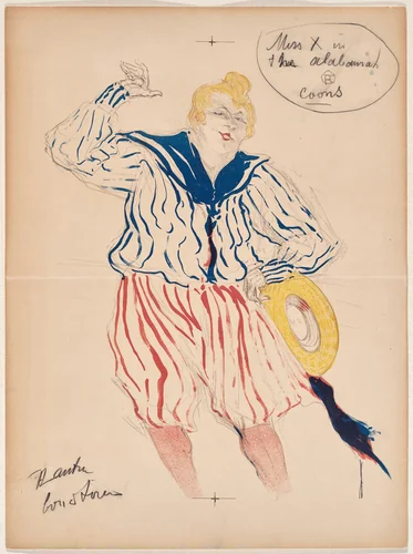 The Sailor's Song – Miss X in the Alabamah Coons (La Chanson du matelot) by Henri de Toulouse-Lautrec, print, 1896