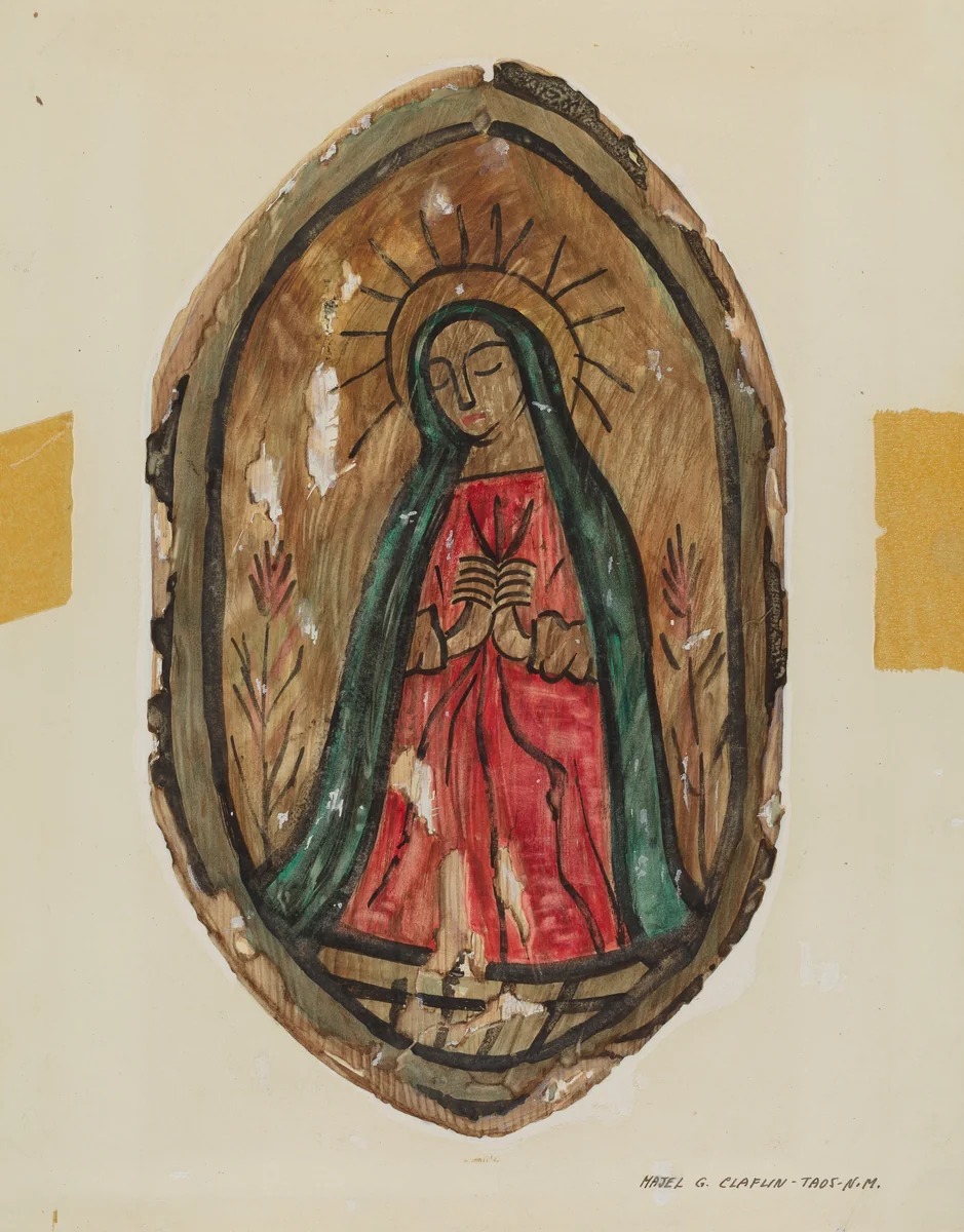 Retablo - Santa Maria by Majel G. Claflin, index of american design, 1939