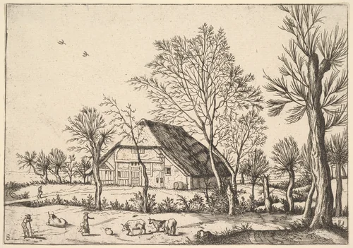 Farm, from The Small Landscapes by Johannes van Doetecum, print, 1559-1561