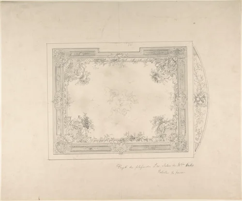 Design for Ceiling by Charles Monblond, drawing, 1800-1899