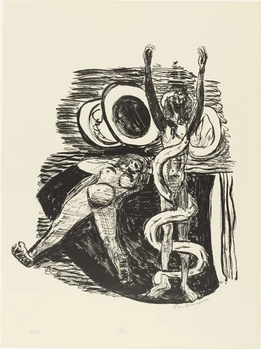 The Fall of Man (Sündenfall) from Day and Dream by Max Beckmann, print, 1946