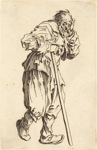 Beggar with a Stick by Jacques Callot, print, 1622