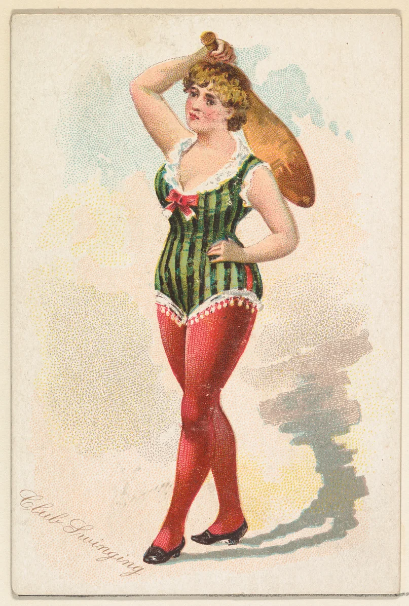 Club Swinging, from the Pretty Athletes series (N196) issued by Wm. S. Kimball & Co. by William S. Kimball & Company, print, 1889