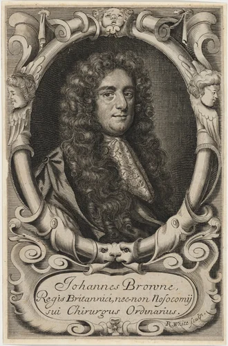 Dr. John Browne, Surgeon by Robert White, print, 1645-1703