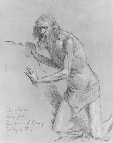 Study for the Question of the Sphinx by Elihu Vedder, artwork, 1836-1923