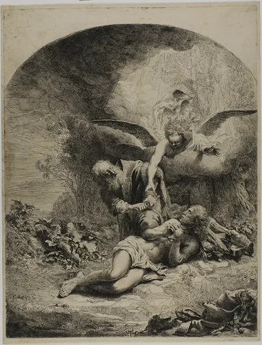 The Sacrifice of Abraham by Ferdinand Bol, print, 1642-1651
