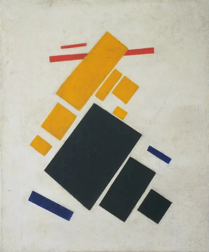 Suprematist Composition: Airplane Flying by Kazimir Malevich, painting, 1915