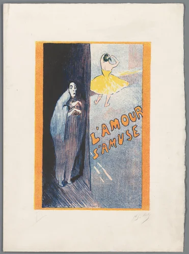 Omslag voor drie prenten met illustraties bij het toneelstuk L'amour s'amuse van Etienne Decrept by Henri Gabriel Ibels, print, 1895