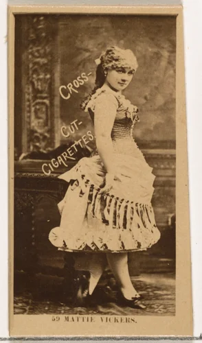 Card Number 59, Miss Mattie Vickers, from the Actors and Actresses series (N145-2) issued by Duke Sons & Co. to promote Cross Cut Cigarettes by W. Duke, Sons & Co., photograph, 1880-1889
