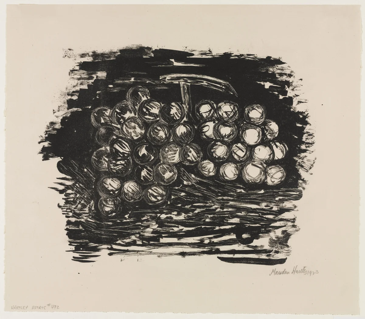 Grapes by Marsden Hartley, print, 1923