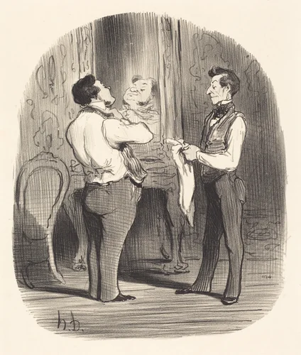 Le Jour ou il s'agit de faire une conquête by Honoré Daumier, print, 1847