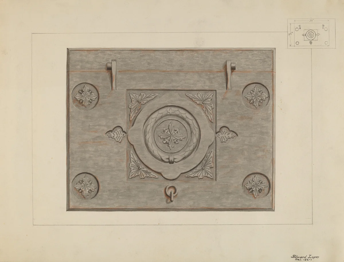 Iron Cellar Door by Edward L. Loper, index of american design, 1936