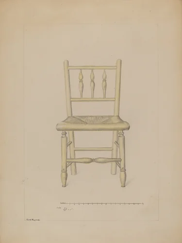 Small Rush Bottom Chair by Edith Magnette, index of american design, 1936