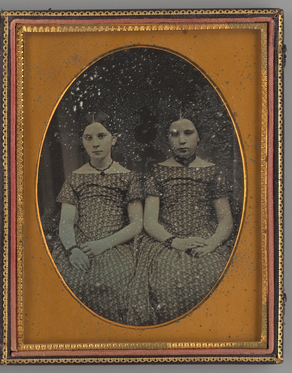 Untitled (Portrait of Harriet and Catherine Hubbard) by L. H. Hale, other, 1840-1850
