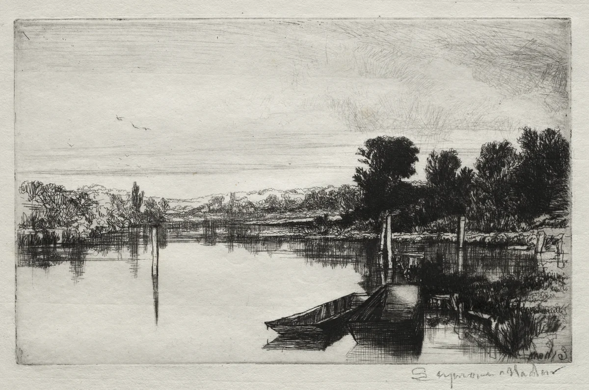 Egham by Francis Seymour-Haden, print, 1859