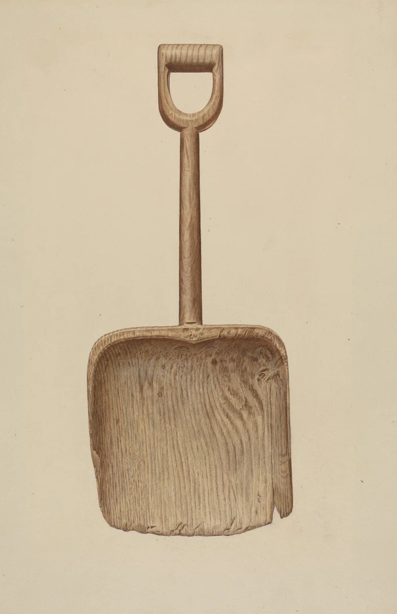 Wooden Shovel by Albert Ryder, index of american design, 1938