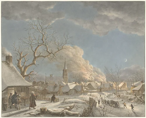Lente, morgen en aarde Zomer, middag en lucht Herfst, avond en water Winter, nacht en vuur by Jacob Cats, drawing, 1797