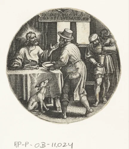 Christus krijgt eten als hij hongerig is by Unknown, print, 1534