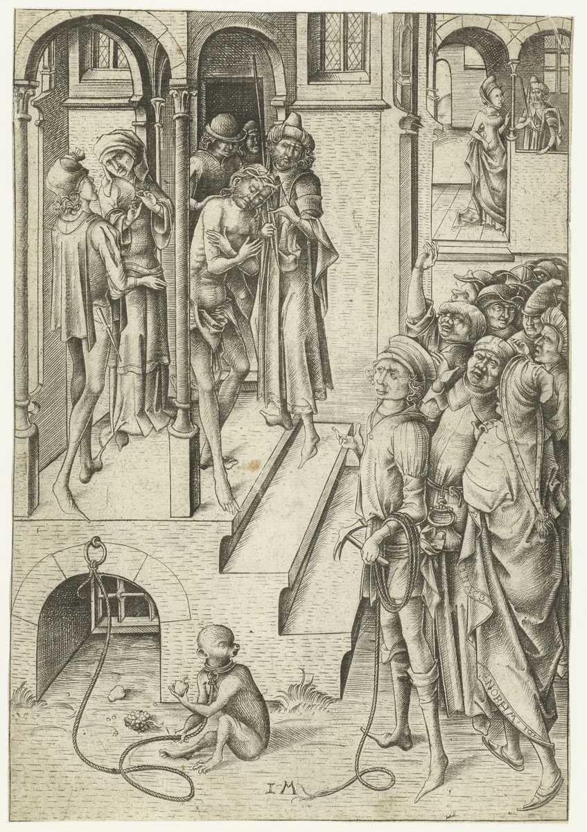 Christus aan het volk getoond (Ecce homo) by Unknown, print, 1455-1503