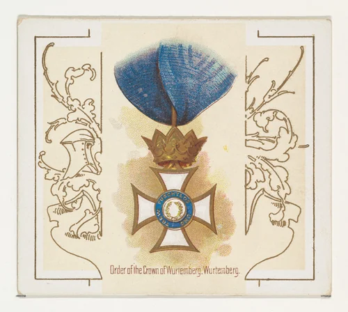 Order of the Crown of Wurtemberg, Wurtemberg, from the World's Decorations series (N44) for Allen & Ginter Cigarettes by Allen & Ginter, print, 1890