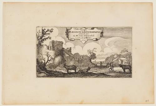 Title Page, from Twelve landscapes with Figures by Gillis van Scheyndel, print, 1624