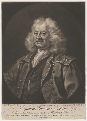 Captain Thomas Coram by James MacArdell; William Hogarth, print, 1749