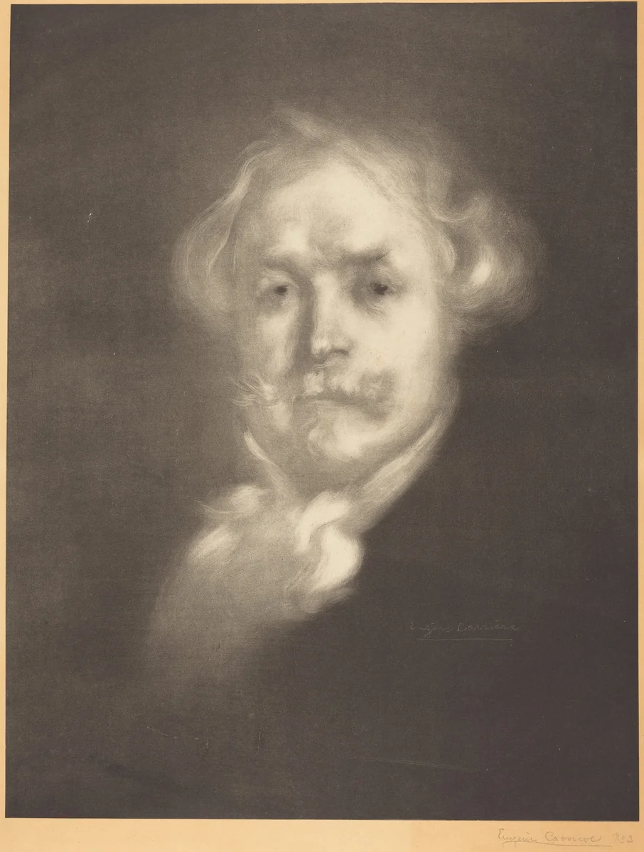 Edmond de Goncourt by Eugène Carrière, print, 1896