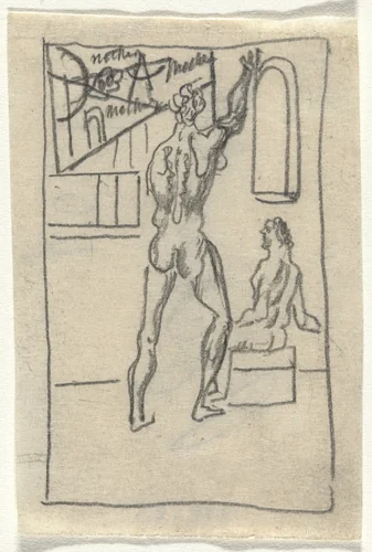 Untitled (Standing Nude with Seated Nude) by Arshile Gorky, drawing, 1930