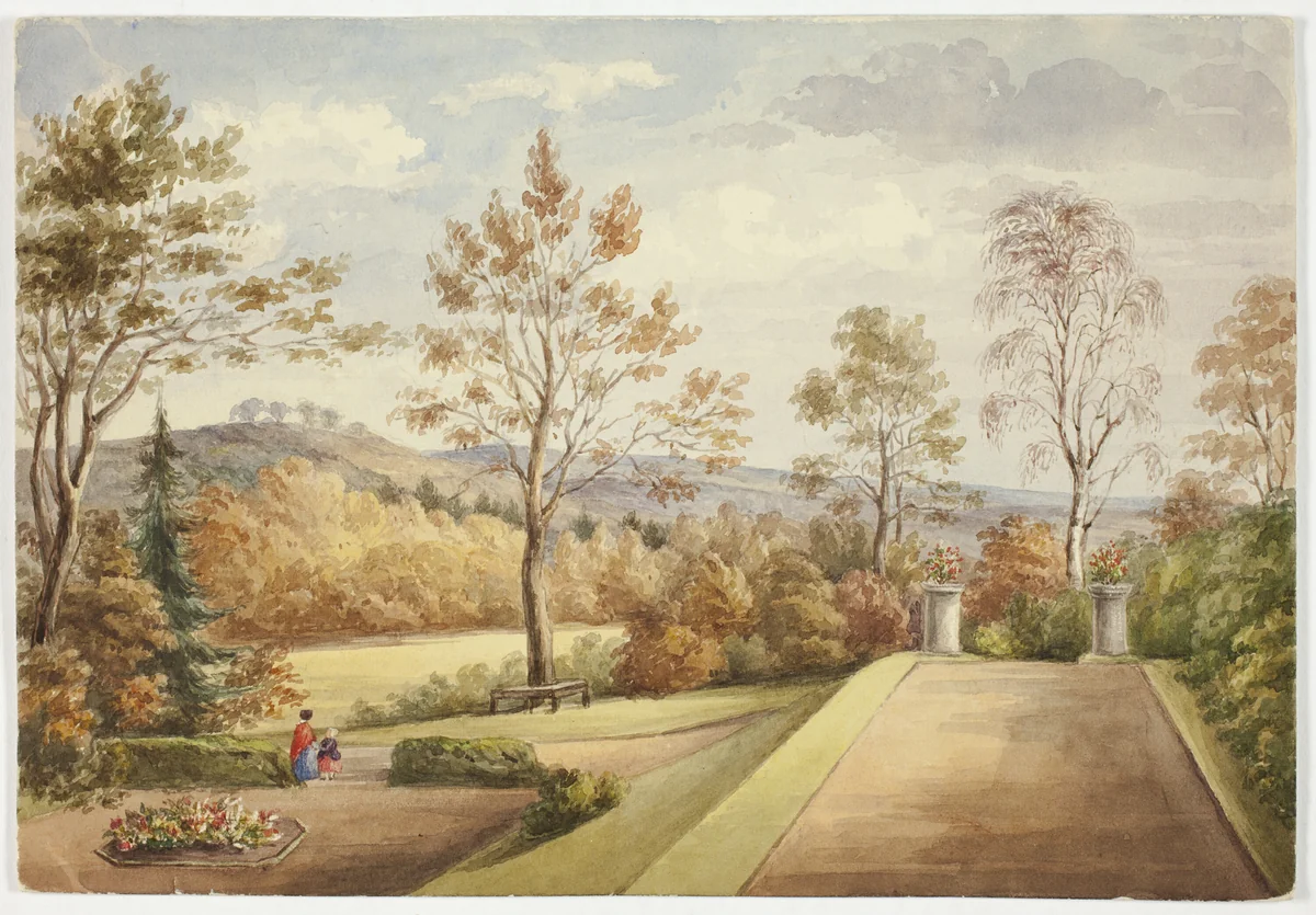 Terrace at Wentworth Castle by Elizabeth Murray, painting, 1848