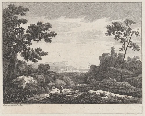 Landscape by Jean Baptiste Claude Chatelain, print, 1725-1763