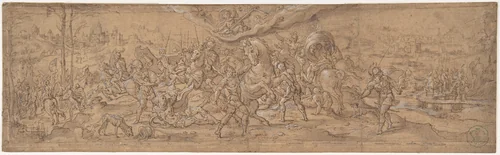 Conversion of St. Paul by Pieter Coecke van Aelst, drawing, 1538