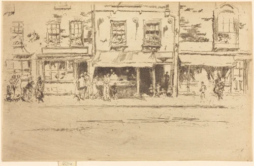 The Fish Shop, Busy Chelsea by James McNeill Whistler, print, 1886