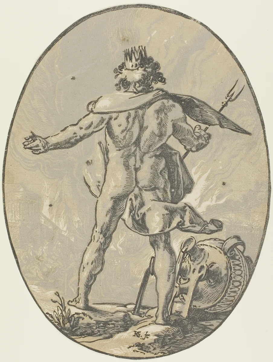Pluto, plate four from Demogorgon and the Deities by Hendrick Goltzius, print, 1587-1591