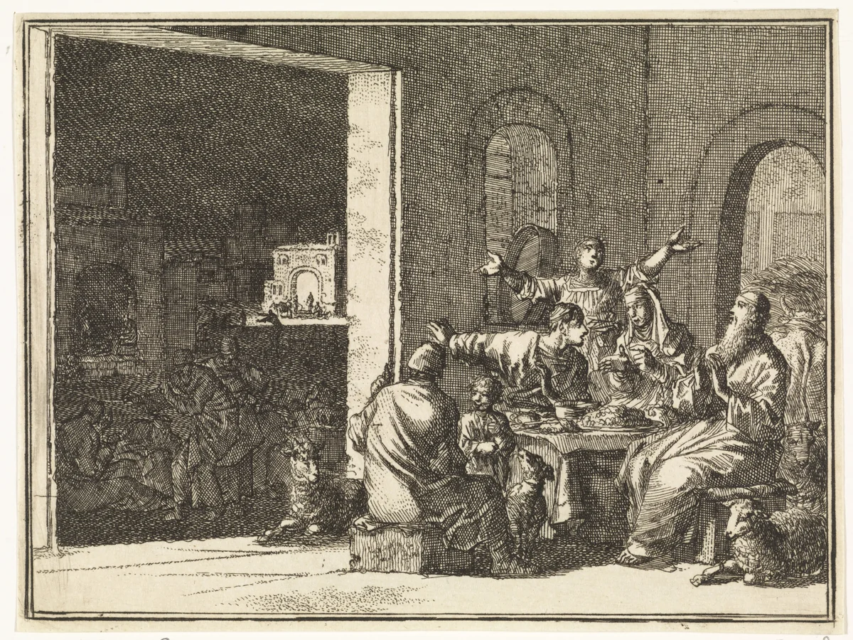 Plaag van de duisternis by Jan Luyken, print, 1712