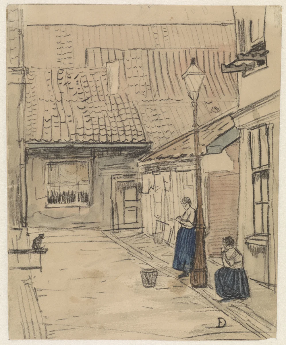 Gezicht in de Rozenstraat te Amsterdam by Frans Deutmann, drawing, 1892-1903