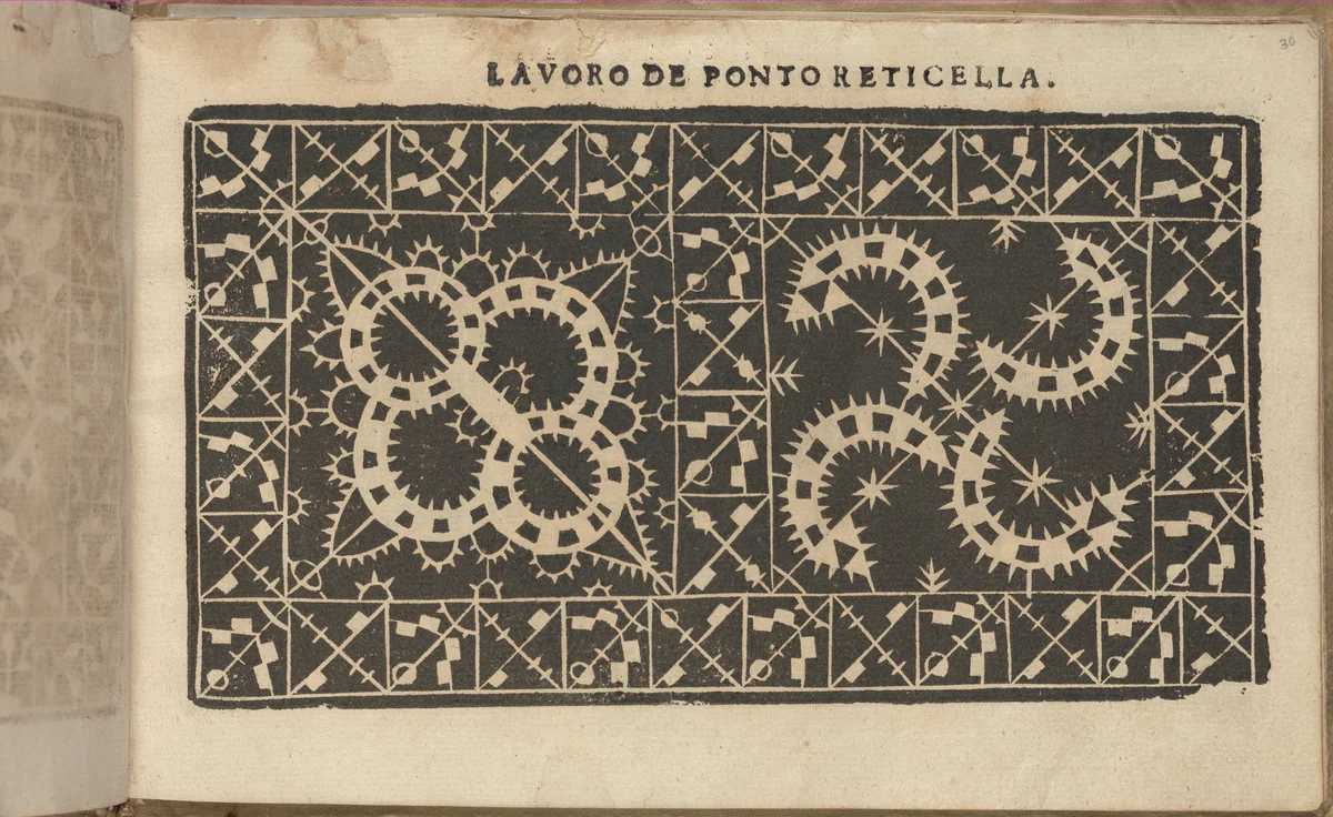Studio delle virtuose Dame, page 30 (recto) by Isabella Catanea Parasole, book, 1597