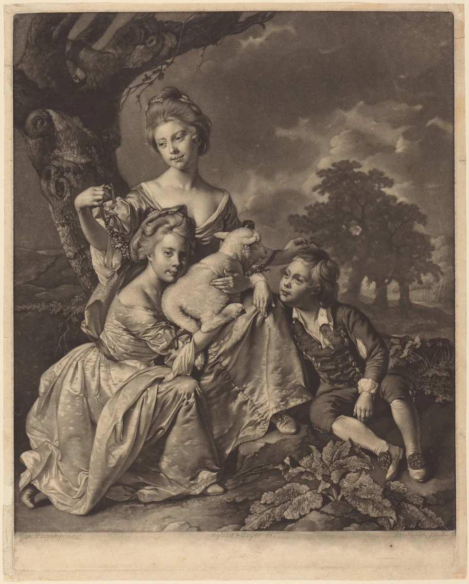 The Wright Family (The Bradshaw Children) by Valentine Green
Joseph Wright, print, 1769