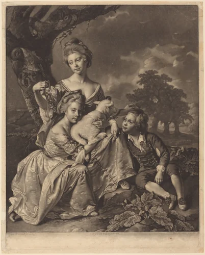 The Wright Family (The Bradshaw Children) by Valentine Green
Joseph Wright, print, 1769