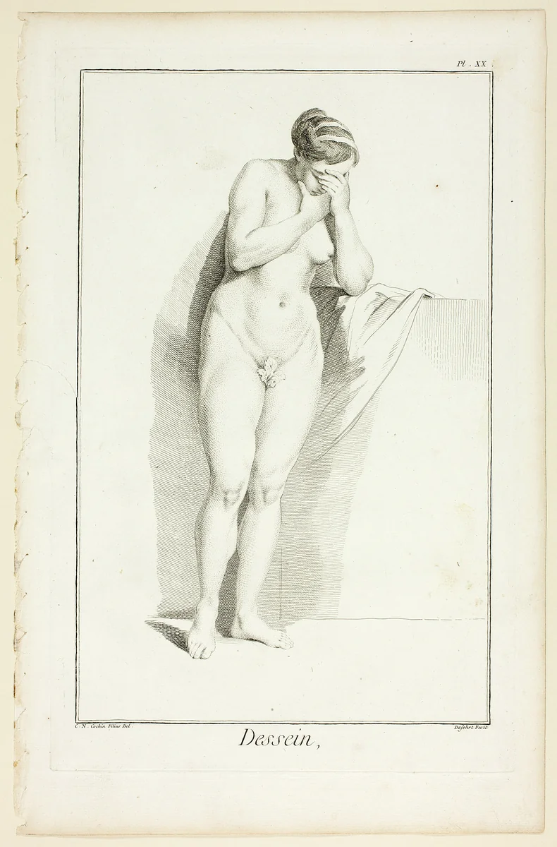 Design: Figure from Encyclopédie by Charles-Nicholas Cochin, print, 1762-1777