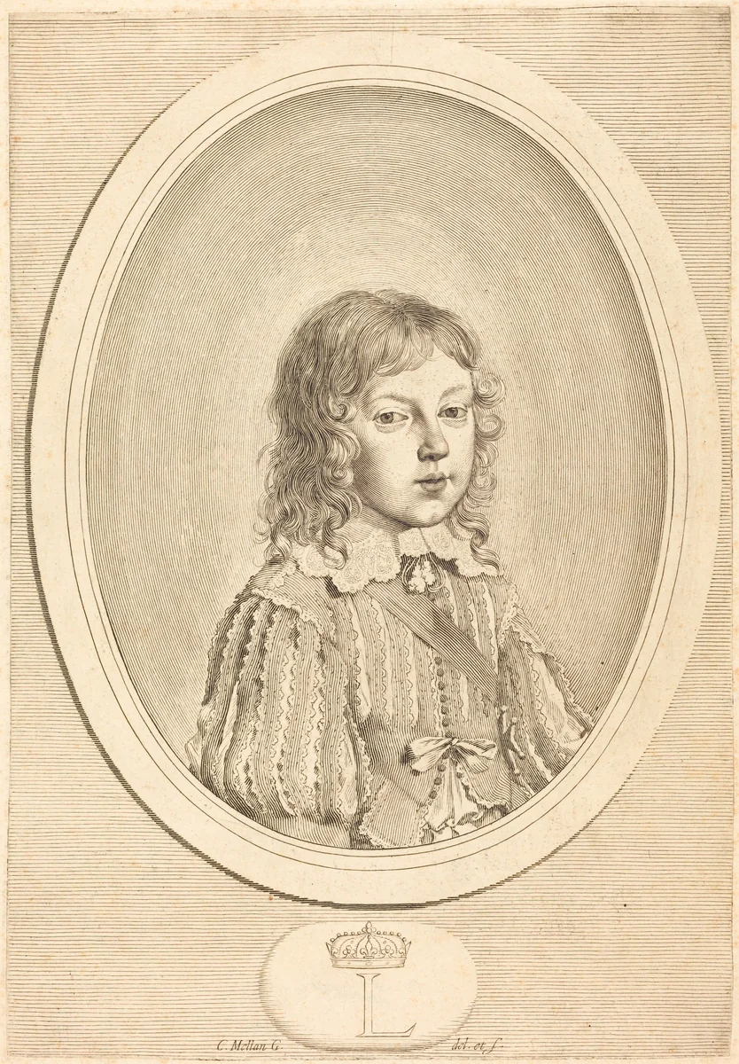 Louis XIV as a Boy by Claude Mellan, print, 1598-1688