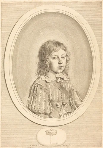 Louis XIV as a Boy by Claude Mellan, print, 1598-1688